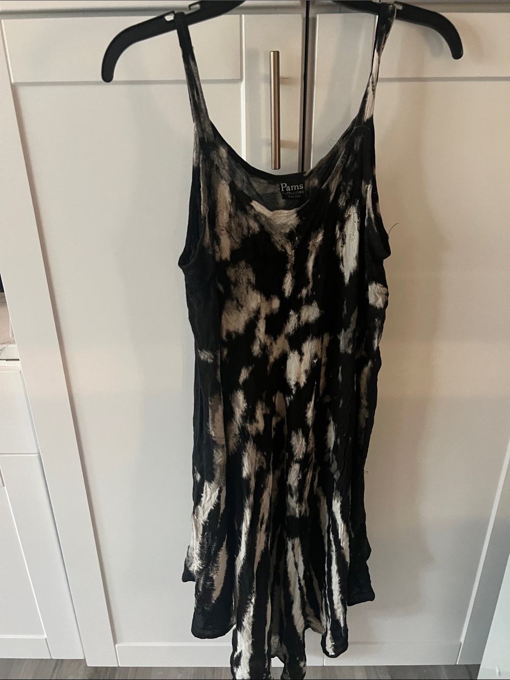 Black & White Tie-Dye Camisole Dress